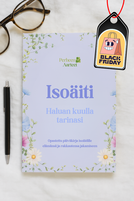 Isoäidin muistot – Opastettu päiväkirja 💜 BLACK FRIDAY -50 % 💜